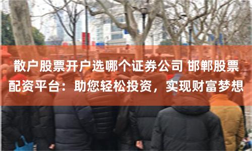 散户股票开户选哪个证券公司 邯郸股票配资平台：助您轻松投资，实现财富梦想